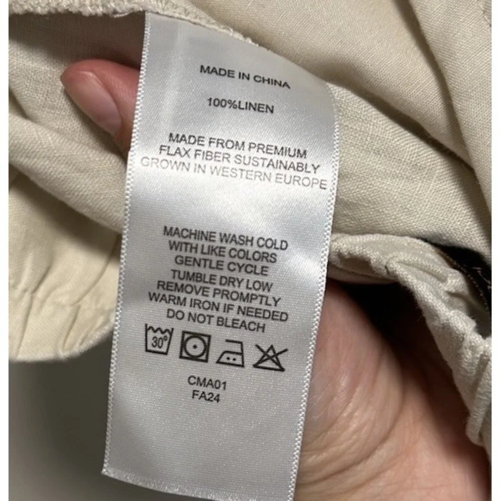 Quince Women's 100% Linen Skirt Sz Large Beige - Picture 5 of 5